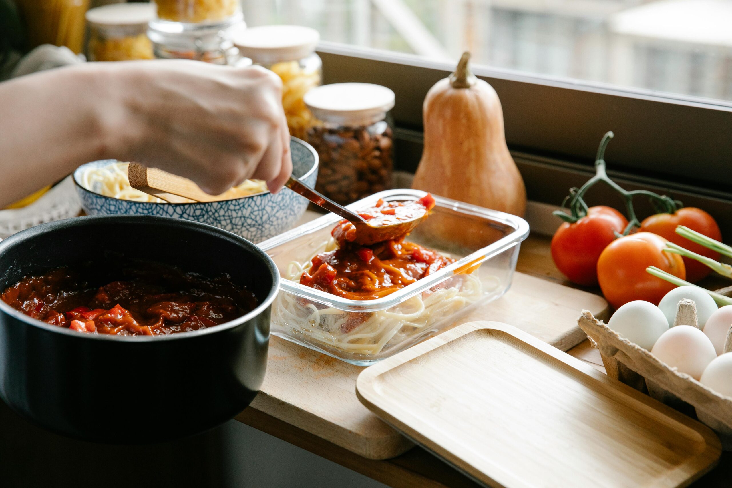 Cooking in the kitchen